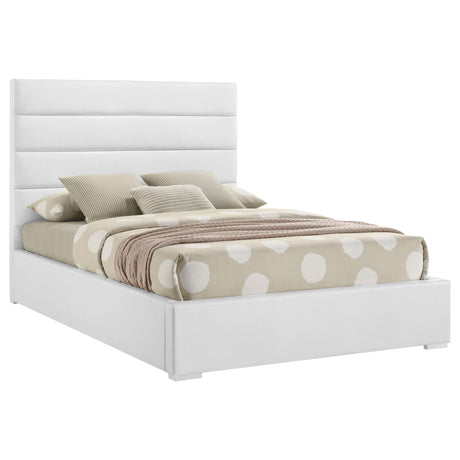 Felicity White Upholstered Full Platform Bed by Coaster at Eve Furniture