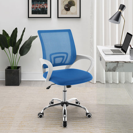 Felton Blue Upholstered Adjustable Home Office Desk Chair by Coaster at Eve Furniture