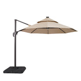 Fera Beige 10 Ft Round Umbrella w/ LED Bulb + 37" Large Base by Furniture of America at Eve Furniture