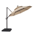 Fera Beige 10 Ft Round Umbrella w/ LED Bulb + 37" Large Base by Furniture of America at Eve Furniture
