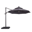 Fera Gray 10 Ft Round Umbrella w/ LED Bulb + 37" Large Base by Furniture of America at Eve Furniture