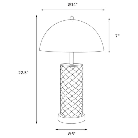 Ferris Black 23-inch Dome Quilted Table Lamp, Set of 2 by Coaster at Eve Furniture