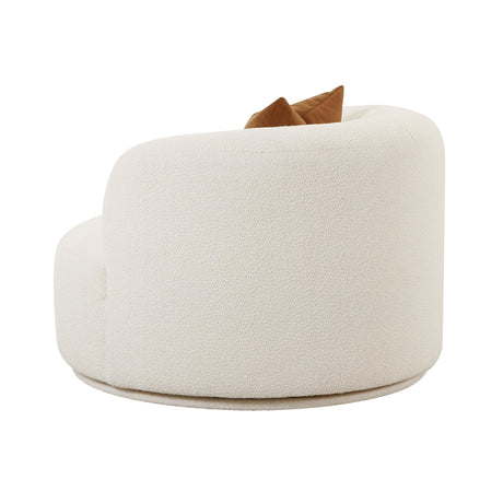 Fickle Cream Boucle Swivel Chair by TOV Furniture at Eve Furniture