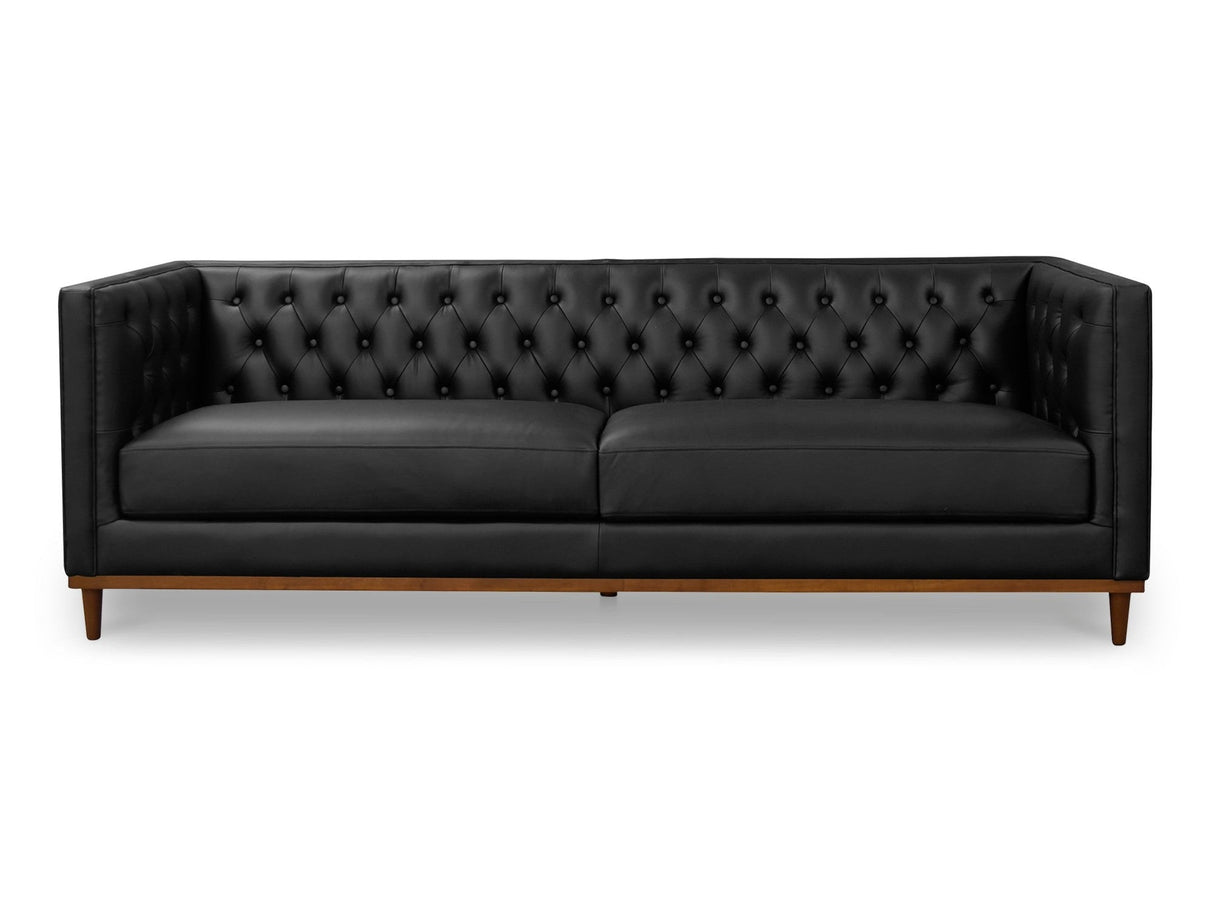 Fielder Black Leather Sofa by Moe's Home at Eve Furniture