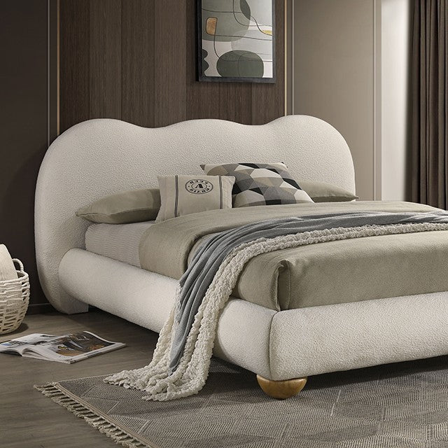 Finamore White/Natural Oak Bed E.King by Furniture of America at Eve Furniture