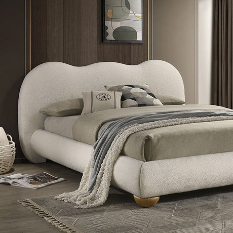 Finamore White/Natural Oak Bed E.King by Furniture of America at Eve Furniture