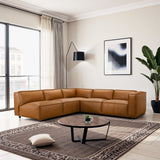 Findlay Mid Century Modern Vegan Leather Corner Sectional Sofa by Ashcroft Imports at Eve Furniture