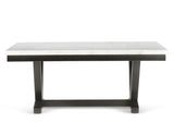 Finley 72 inch White Marble Top Dining Table by Steve Silver at Eve Furniture