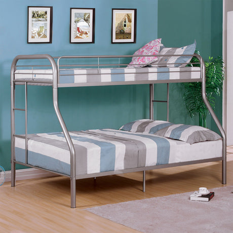 Finnerty Silver Twin/Full Bunk Bed by Furniture of America at Eve Furniture