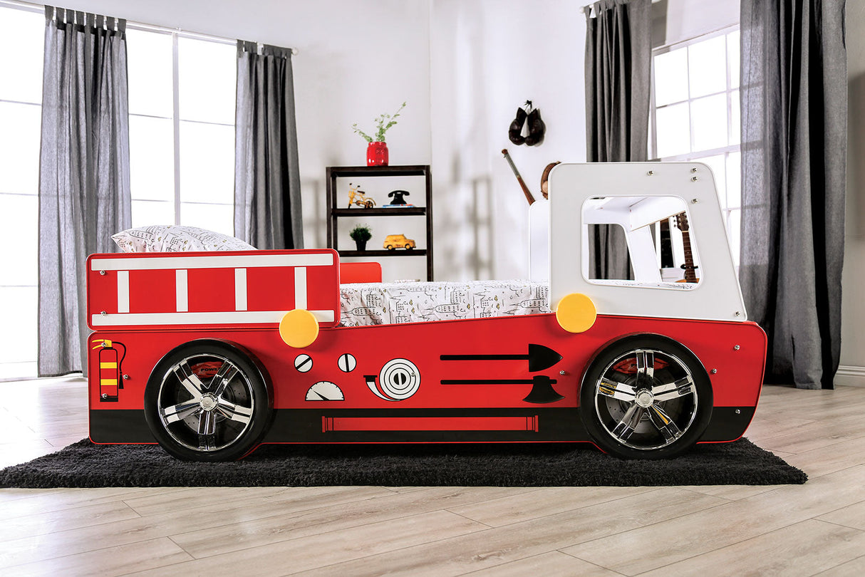 Firestall Red Twin Bed by Furniture of America at Eve Furniture