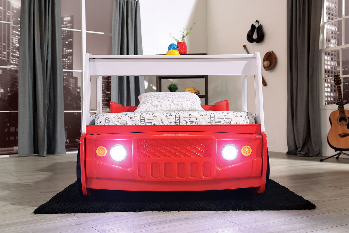 Firestall Red Twin Bed by Furniture of America at Eve Furniture