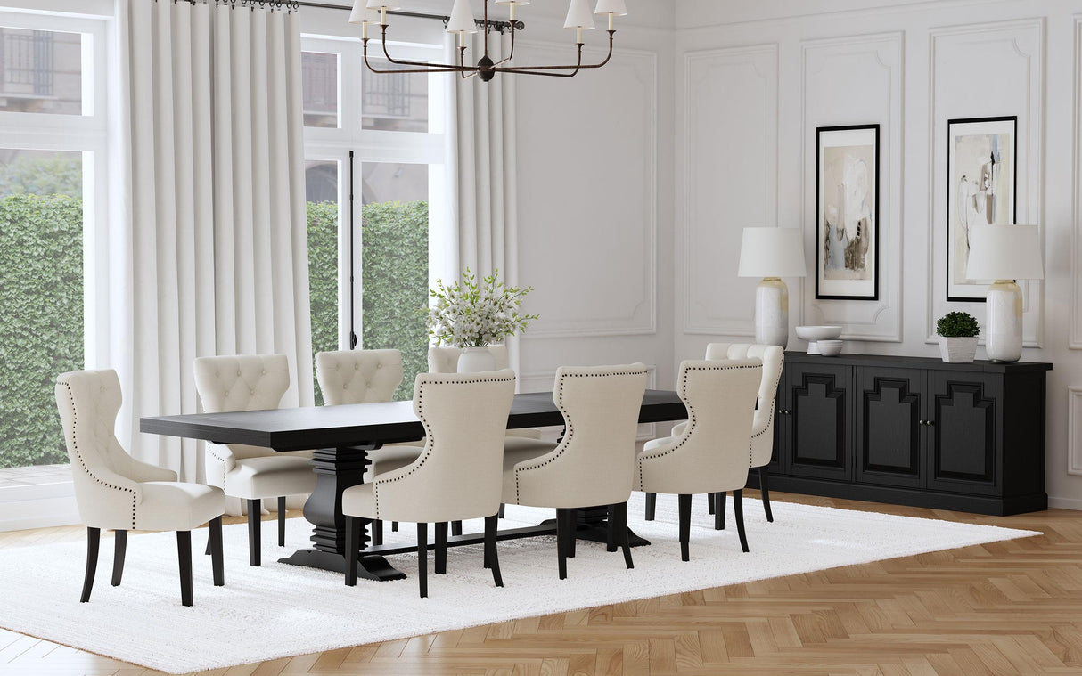Florence Beige 9-Piece 126-inch Extension Dining Table Set by Coaster at Eve Furniture