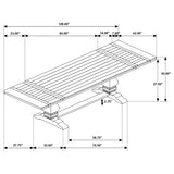Florence Gray 7-Piece 126-inch Extension Dining Table Set by Coaster at Eve Furniture