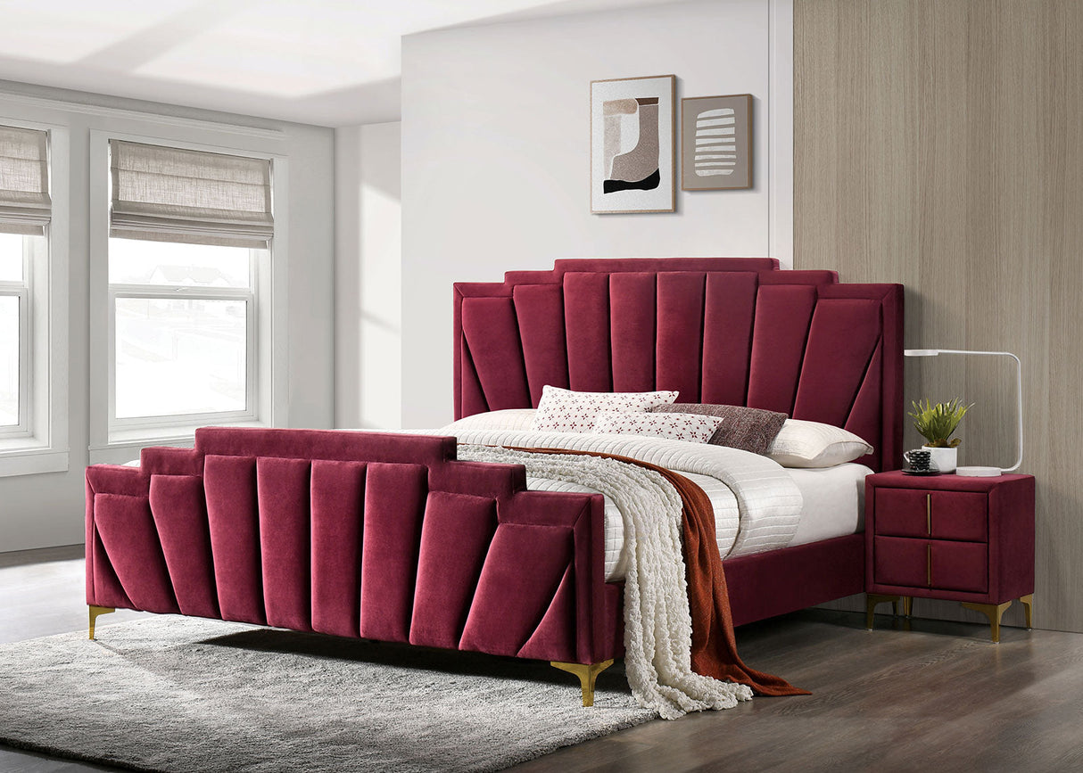 Florizel Red/Gold California King Bed by Furniture of America at Eve Furniture