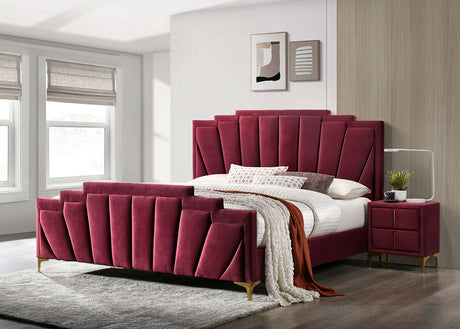 Florizel Red/Gold California King Bed by Furniture of America at Eve Furniture