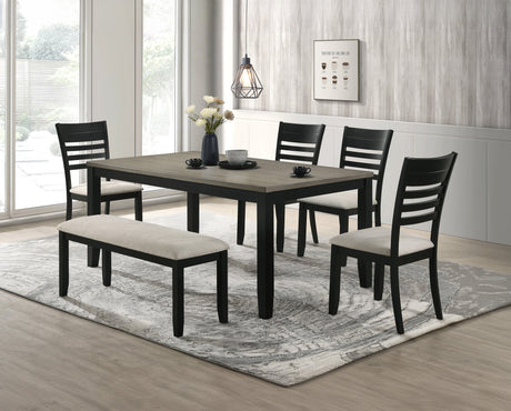Folio Black and Neutral Dining Set by Crown Mark at Eve Furniture