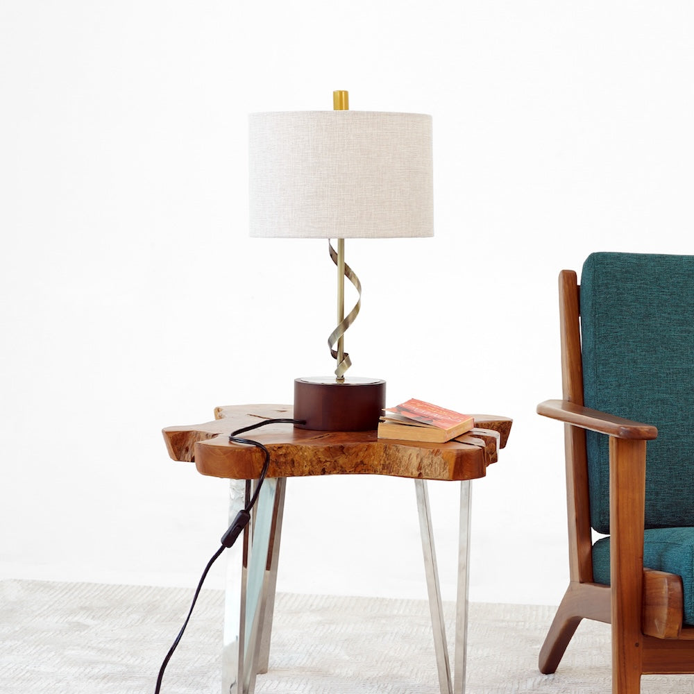 Foundry Twisted Metal Table Lamp by Ashcroft Imports at Eve Furniture