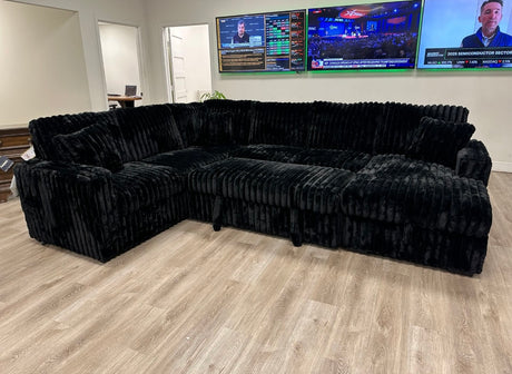 Forever Black Sectional With Pull-Out Bed by Happy Homes at Eve Furniture