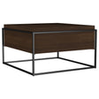 Fulton Dark Brown Square Mango Wood Coffee Table by Coaster at Eve Furniture