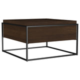 Fulton Dark Brown Square Mango Wood Coffee Table by Coaster at Eve Furniture