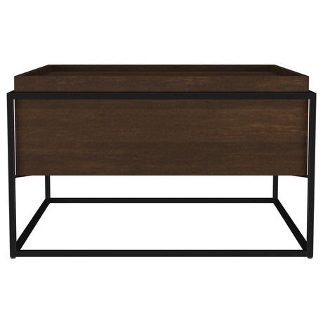 Fulton Dark Brown Square Mango Wood Coffee Table by Coaster at Eve Furniture
