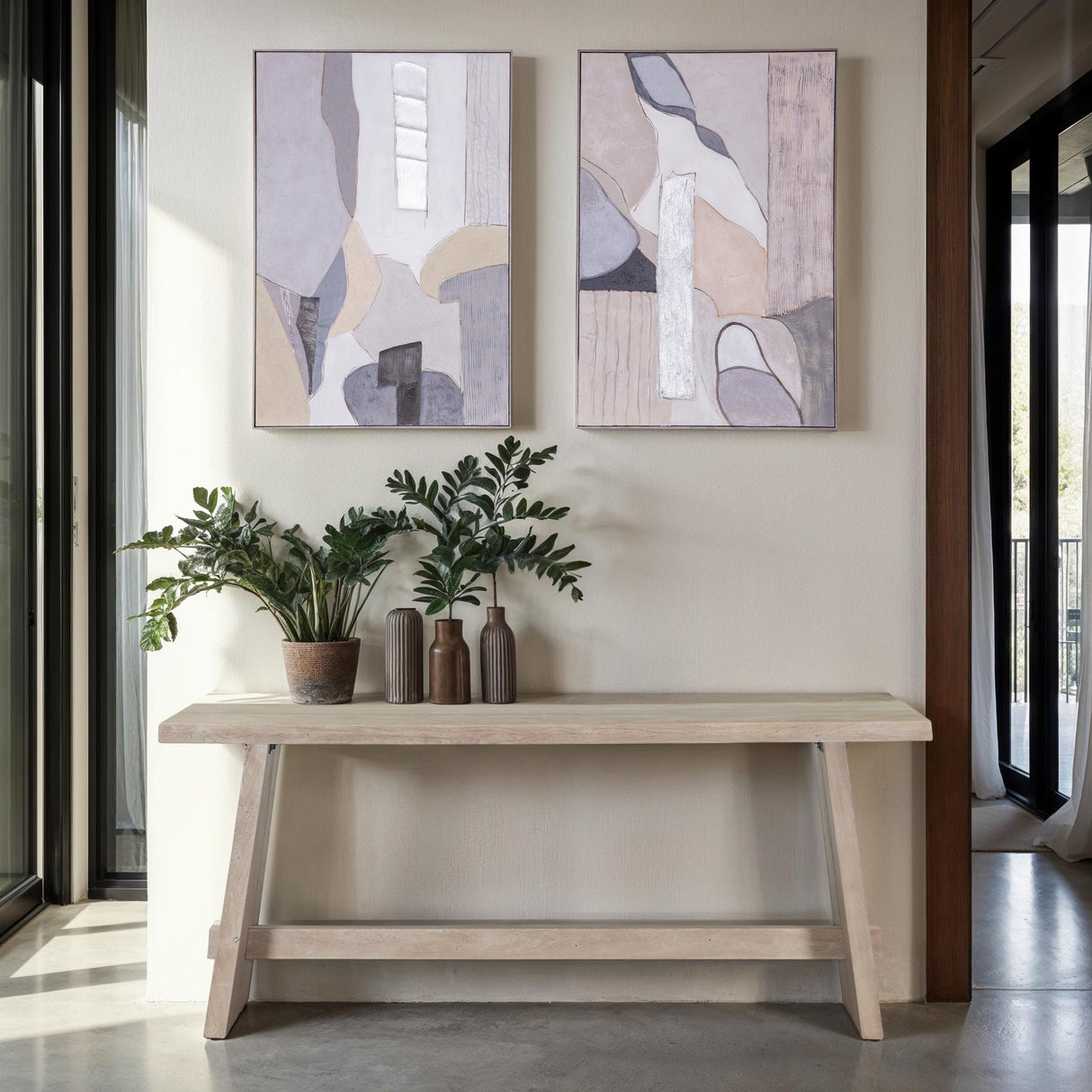 Palette Desert Mirage Hand Painted Framed Diptych by Home Trends & Design at Eve Furniture