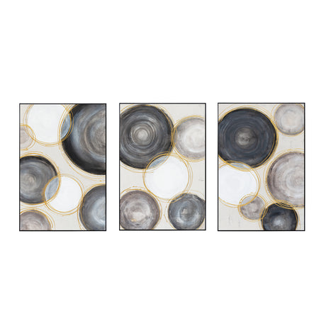 Palette Gilded Globes Hand Painted Framed Triptych by Home Trends & Design at Eve Furniture