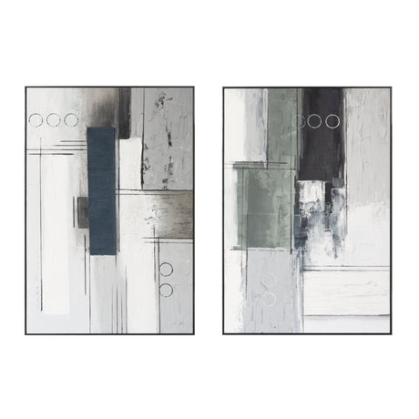 Palette Linear Landscape Hand Painted Framed Diptych by Home Trends & Design at Eve Furniture