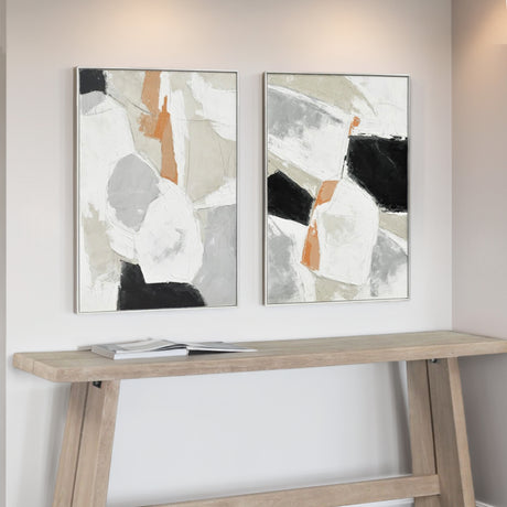 Palette Pastel Patchwork 2 Hand Painted Framed Diptych by Home Trends & Design at Eve Furniture