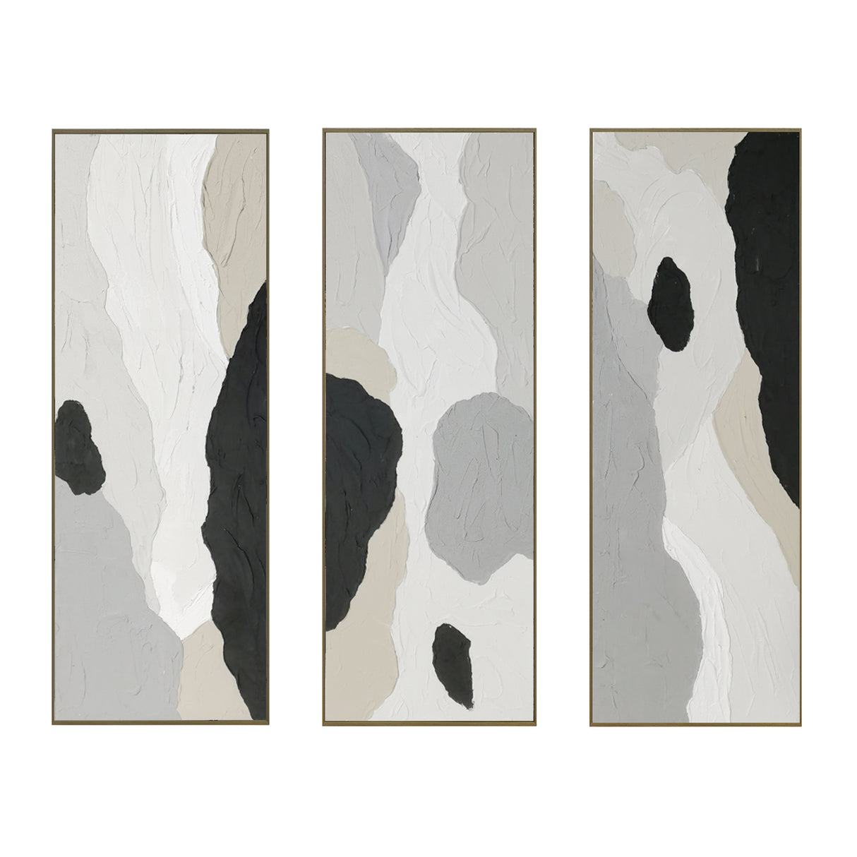 Palette Ripped Reflections Hand Painted Framed Triptych by Home Trends & Design at Eve Furniture