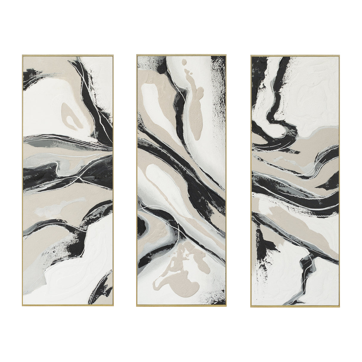Palette Serenity Hand Painted Framed Triptych by Home Trends & Design at Eve Furniture