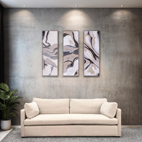 Palette Serenity Hand Painted Framed Triptych by Home Trends & Design at Eve Furniture