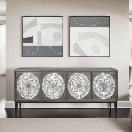 Palette Modern Slate Hand Painted Framed Diptych by Home Trends & Design at Eve Furniture