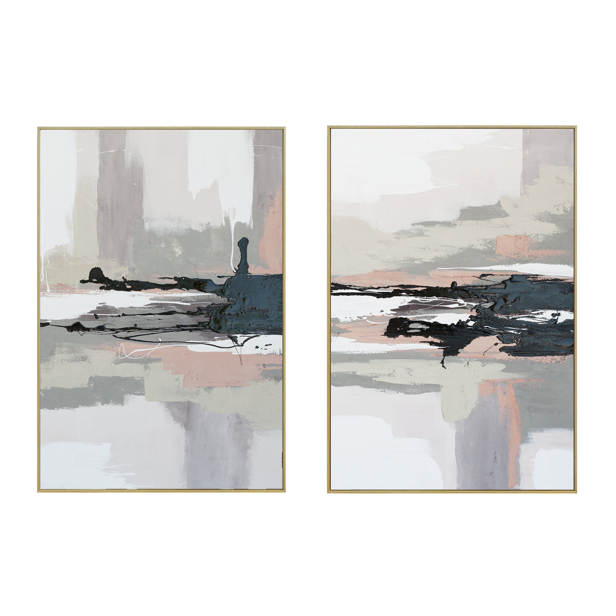 Palette Vistas Unknown Hand Painted Framed Diptych by Home Trends & Design at Eve Furniture