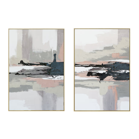 Palette Vistas Unknown Hand Painted Framed Diptych by Home Trends & Design at Eve Furniture