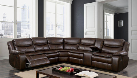 Gatria Dark Brown Sectional by Furniture of America at Eve Furniture