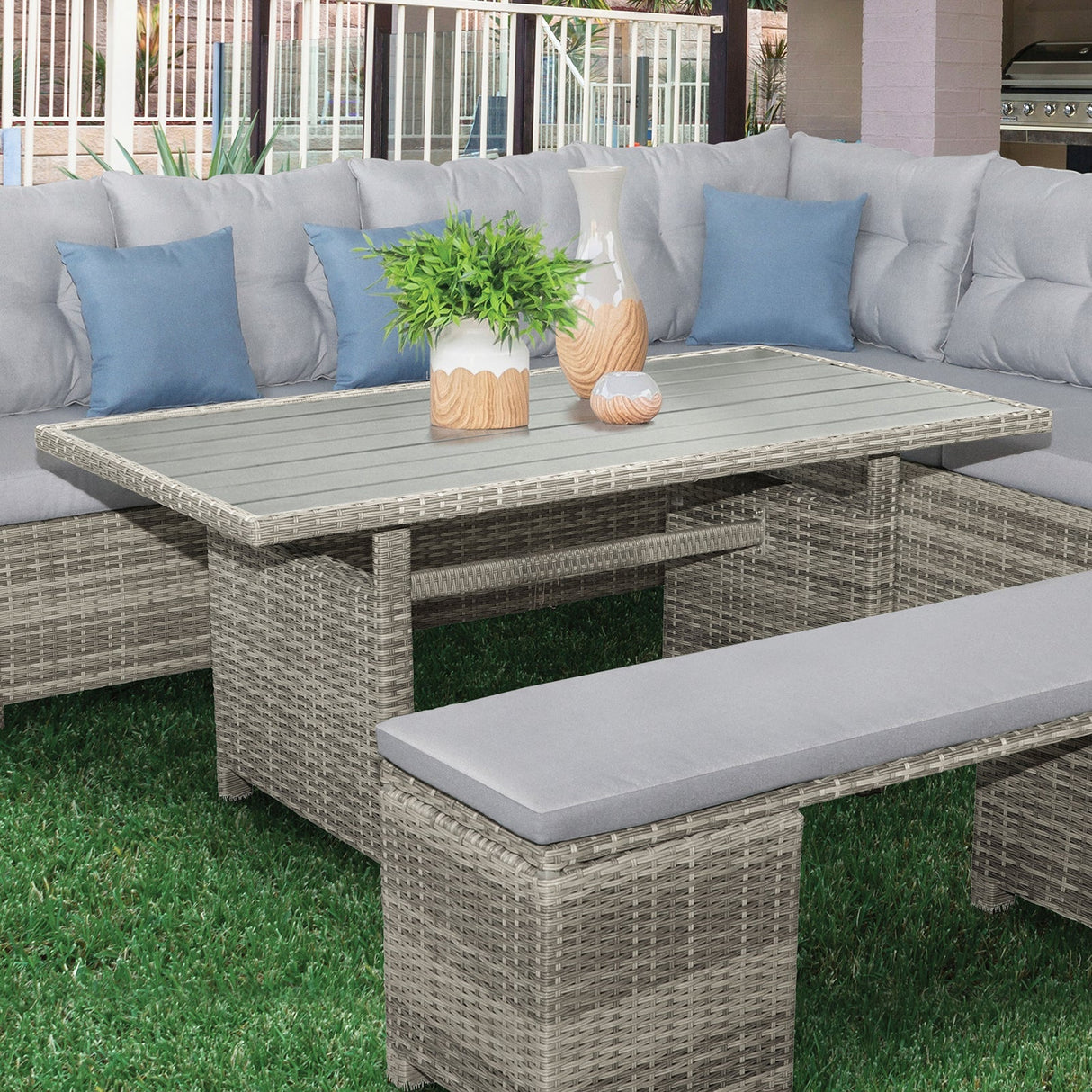 Malia Gray Patio Dining Table