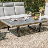 Antigua Gun Metal/Brown/Gray Height-Adjustable Table