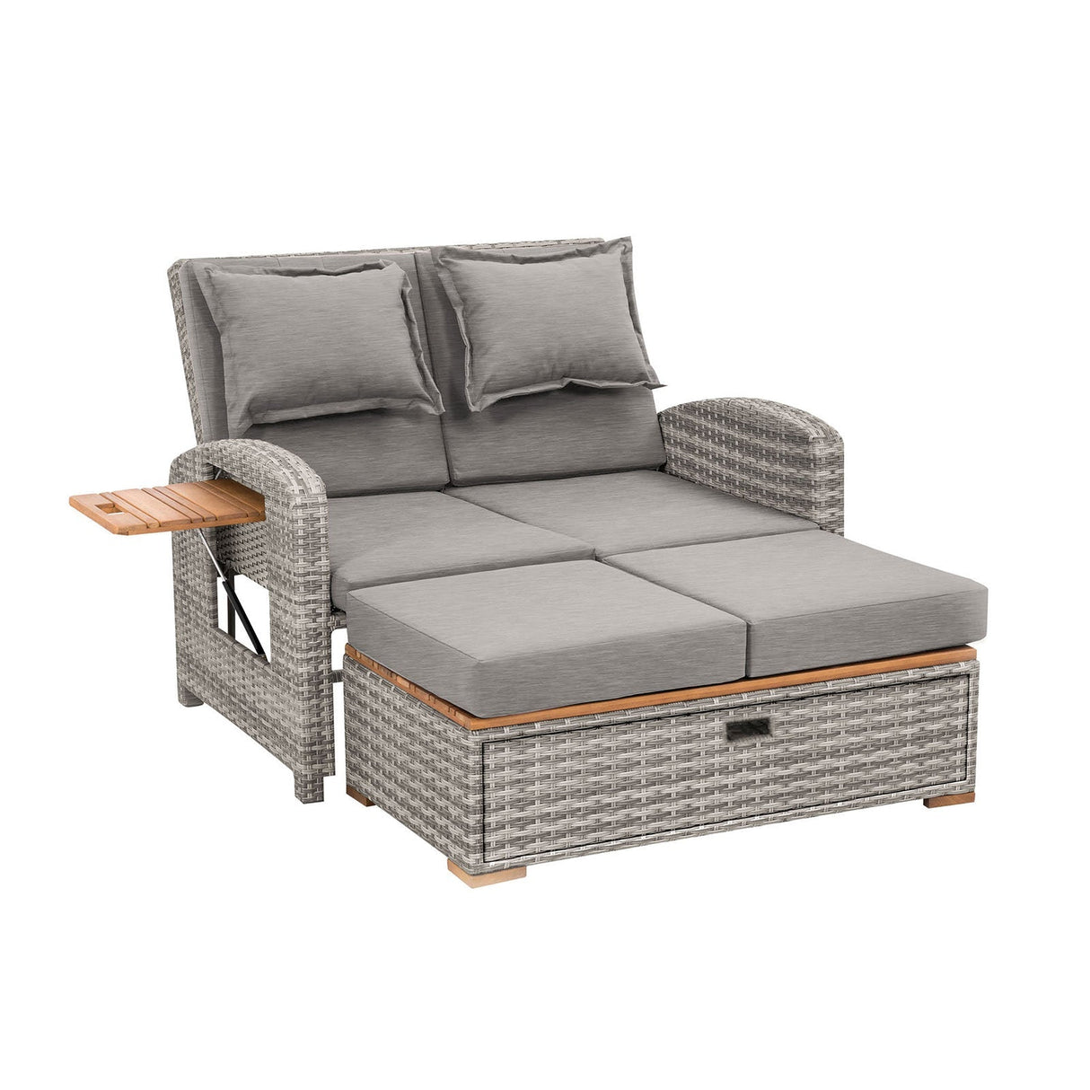 Bahia Tobago Gray Reclining Chaise Lounge