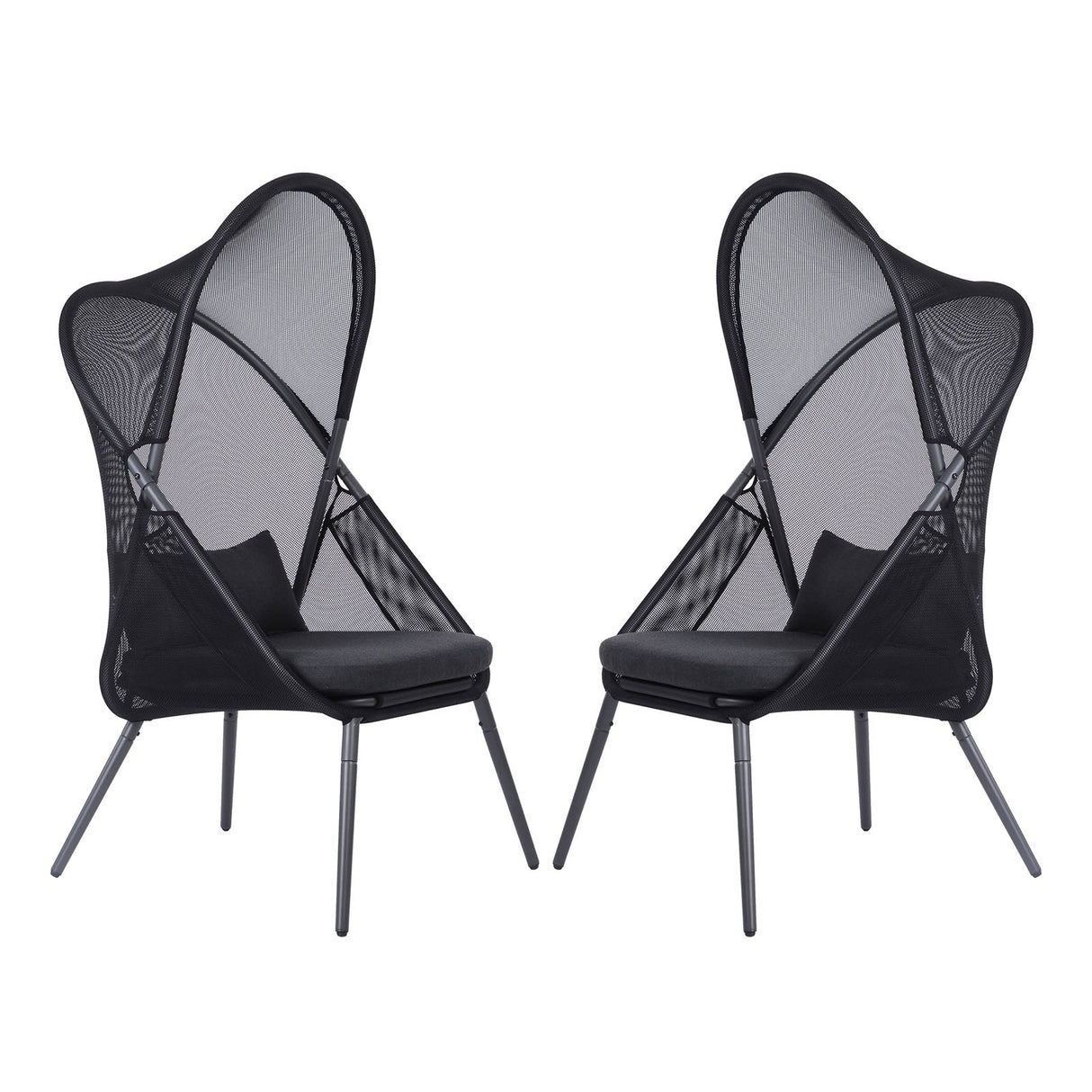 Alverta Black Foldable Chair, Set of 2