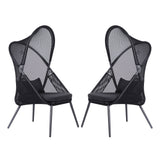 Alverta Black Foldable Chair, Set of 2