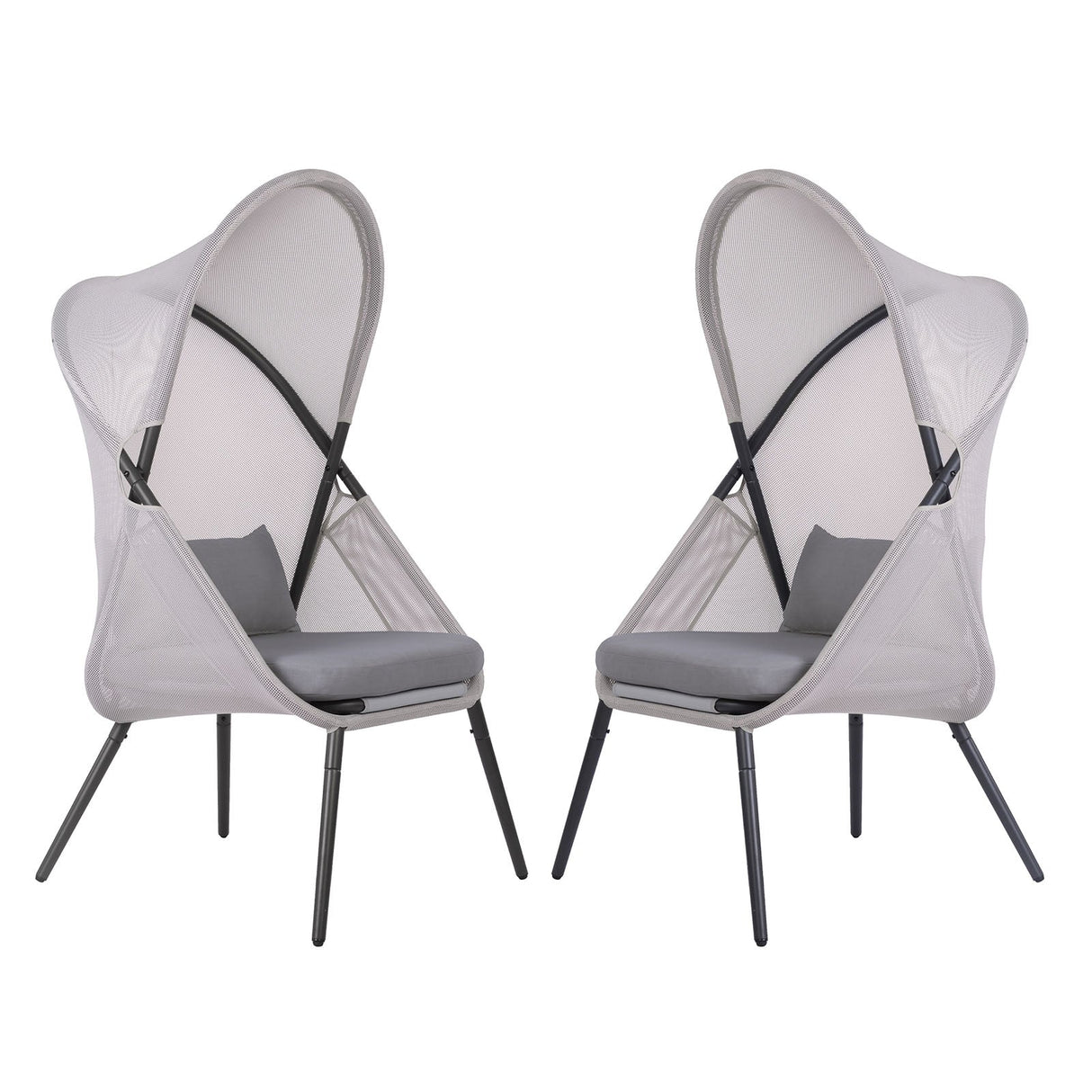 Alverta Light Gray Foldable Chair, Set of 2