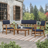 Hana Denim Blue/Natural 4 Pc. Patio Set