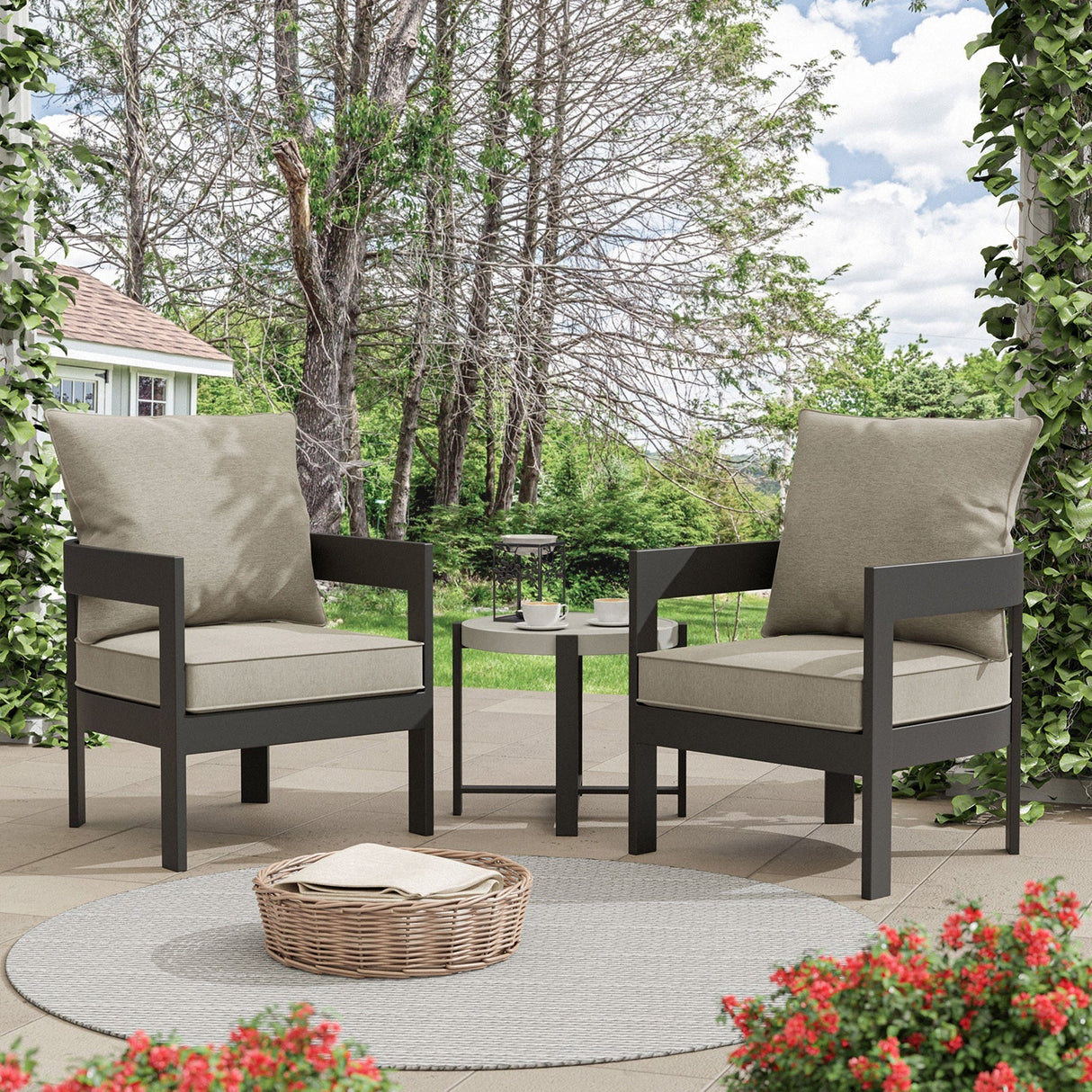 Lotus Black/Light Brown 3-PC Patio Set