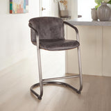 Portofino 22" Counter Chair in Antique Ebony Top Grain Leather