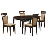 Gabriel Cappuccino 5-Piece Extension Leaf Dining Table Set by Coaster at Eve Furniture