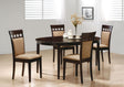 Gabriel Cappuccino 5-Piece Extension Leaf Dining Table Set by Coaster at Eve Furniture