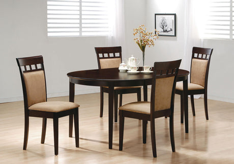 Gabriel Cappuccino 5-Piece Extension Leaf Dining Table Set by Coaster at Eve Furniture
