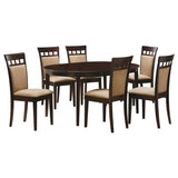 Gabriel Cappuccino 7-Piece Extension Leaf Dining Table Set by Coaster at Eve Furniture