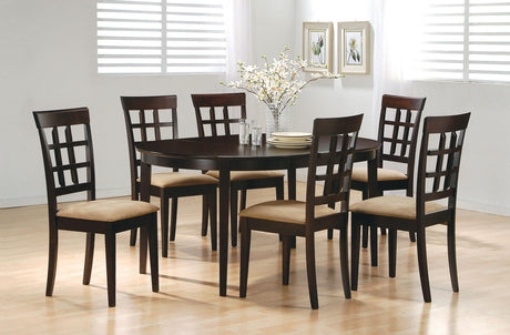 Gabriel Cappuccino 7-Piece Dining Set with Extension Leaff by Coaster at Eve Furniture